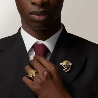 Brož Faune Et Flore De Cartier, žluté, oranžové a hnědé diamanty, pavé