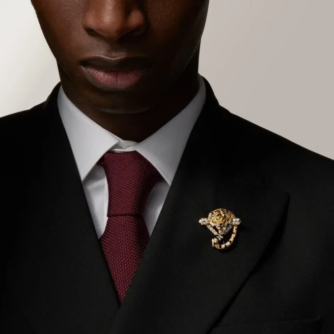 Brož Faune Et Flore De Cartier, žluté, oranžové a hnědé diamanty, pavé