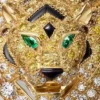 Brož Faune Et Flore De Cartier, žluté, oranžové a hnědé diamanty, pavé