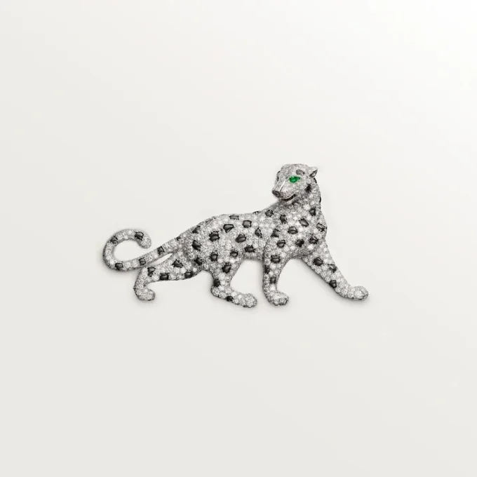 Brož Panthere De Cartier – bílé zlato, smaragdy, onyx, diamanty – Cartier