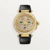 Další šperky Panthere Hodinky – 41 mm, ručně natahovaný mechanický strojek, 18karátové žluté zlato, diamanty, vyměnitelné kožené řemínky – Cartier