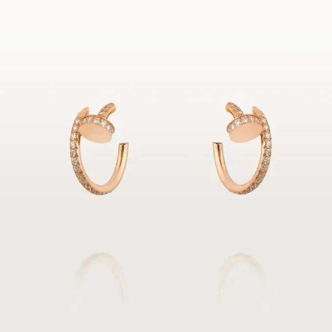 Diamantové kruhové náušnice Juste Un Clou, růžové zlato | Cartier Us
