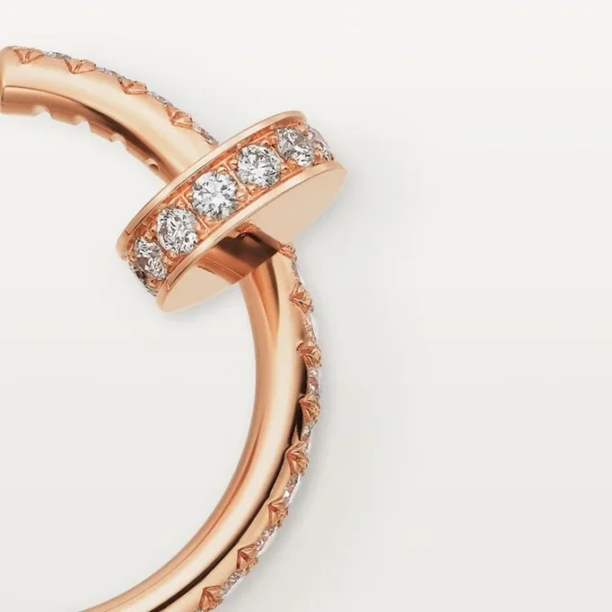 Diamantové kruhové náušnice Juste Un Clou, růžové zlato | Cartier Us