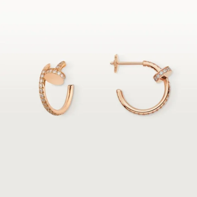 Diamantové kruhové náušnice Juste Un Clou, růžové zlato | Cartier Us