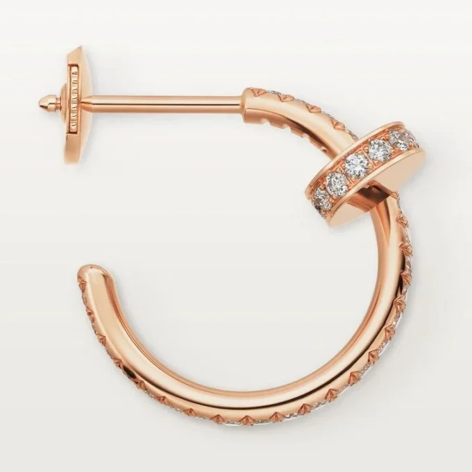 Diamantové kruhové náušnice Juste Un Clou, růžové zlato | Cartier Us
