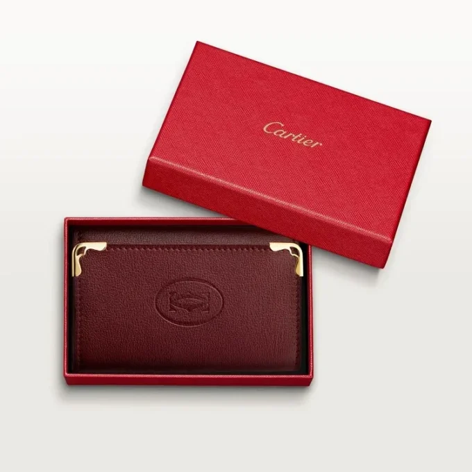 Klíčenka na 6 klíčů, Must De Cartier – vínová telecí kůže, zlaté provedení – Cartier