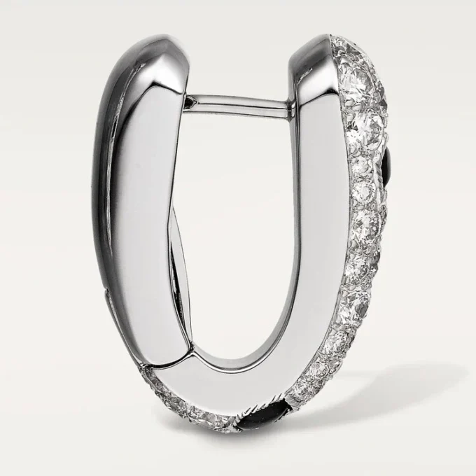 Malé kruhové náušnice Panthere Diamond, bílé zlato | Cartier Us