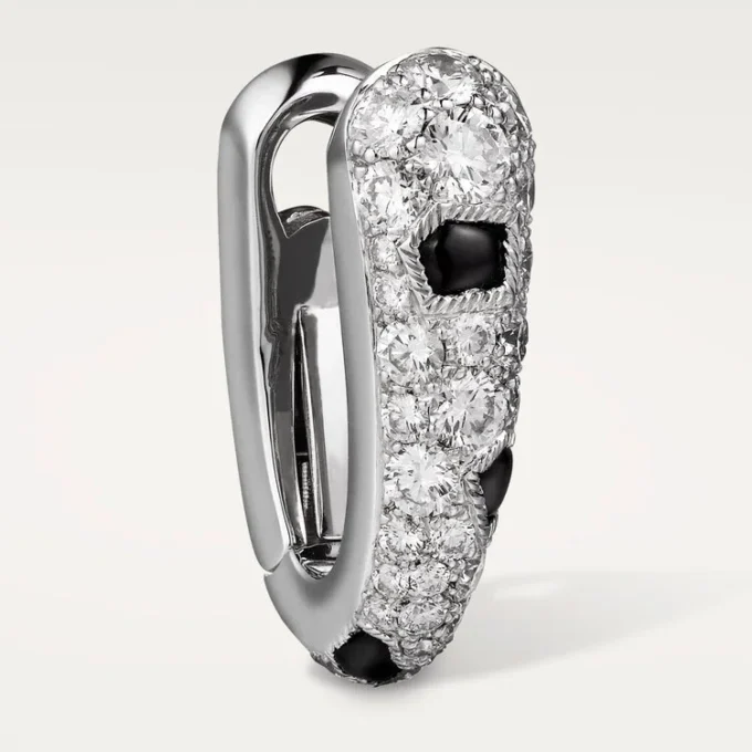 Malé kruhové náušnice Panthere Diamond, bílé zlato | Cartier Us