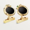 Manžetové knoflíčky Panthere De Cartier – žluté zlato, onyx, tsavority a černý lak – Cartier