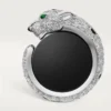 Manžetové knoflíčky Panthere De Cartier – rhodiované bílé zlato, diamanty, smaragdy, onyx – Cartier