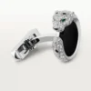 Manžetové knoflíčky Panthere De Cartier – rhodiované bílé zlato, diamanty, smaragdy, onyx – Cartier