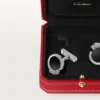 Manžetové knoflíčky Panthere De Cartier – rhodiované bílé zlato, diamanty, smaragdy, onyx – Cartier