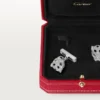 Manžetové knoflíčky Panthere De Cartier – rhodiované bílé zlato, diamanty, smaragdy, onyx – Cartier