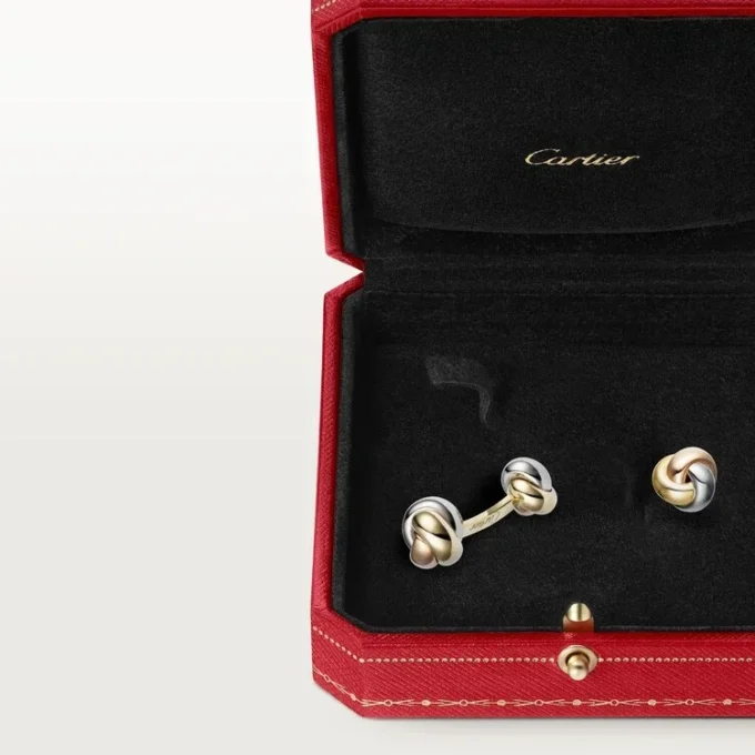 Manžetové knoflíčky Trinity – žluté, růžové a bílé zlato – Cartier
