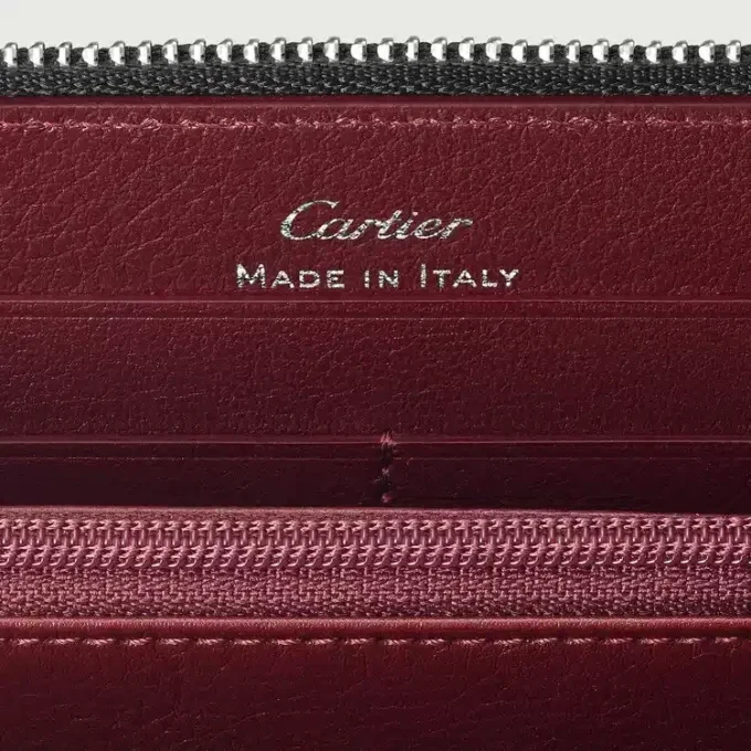 Mezinárodní peněženka na zip, Must De Cartier – černá telecí kůže, povrchová úprava z palladia – Cartier