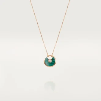 Náhrdelník Amulette De Cartier, malý model – růžové zlato, malachit, diamant – Cartier