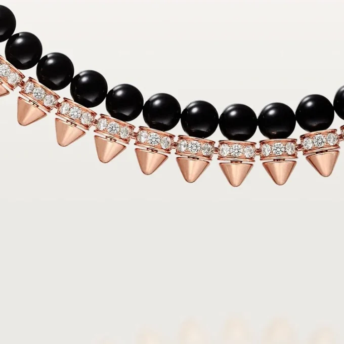 Náhrdelník Clash De Cartier, pružný, onyx, extra velký model, diamanty