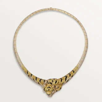 Náhrdelník Faune Et Flore De Cartier, žluté, oranžové a hnědé diamanty, pavé