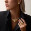 Náhrdelník Faune Et Flore De Cartier, žluté, oranžové a hnědé diamanty, pavé