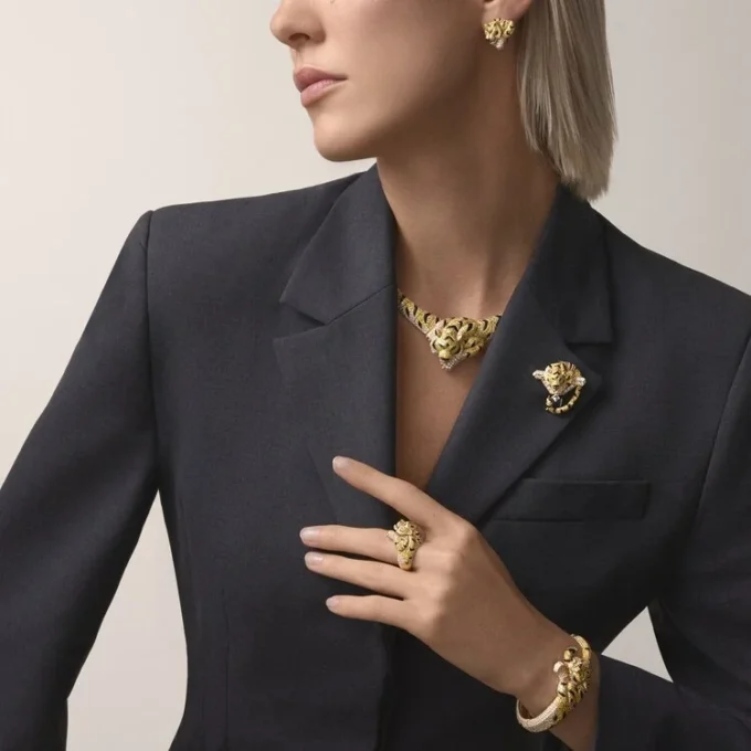Náhrdelník Faune Et Flore De Cartier, žluté, oranžové a hnědé diamanty, pavé