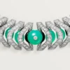 Náhrdelník Geometrie & Contrastes, chrysopras, pavé