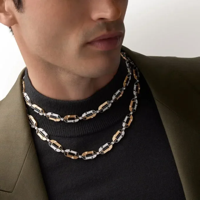 Náhrdelník Geometrie & Contrastes, onyx, univerzální, s pavé