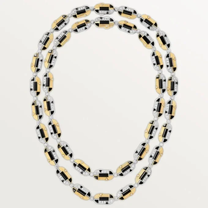 Náhrdelník Geometrie & Contrastes, onyx, univerzální, s pavé