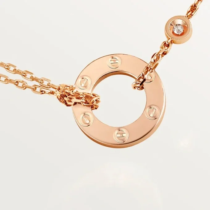 Náhrdelník Love, 2 diamanty – růžové zlato, diamanty – Cartier