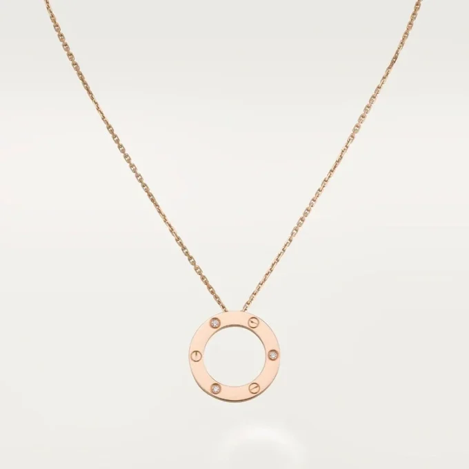 Náhrdelník Love, 3 diamanty – růžové zlato, diamanty – Cartier