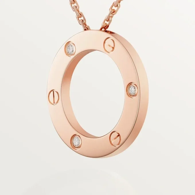 Náhrdelník Love, 3 diamanty – růžové zlato, diamanty – Cartier