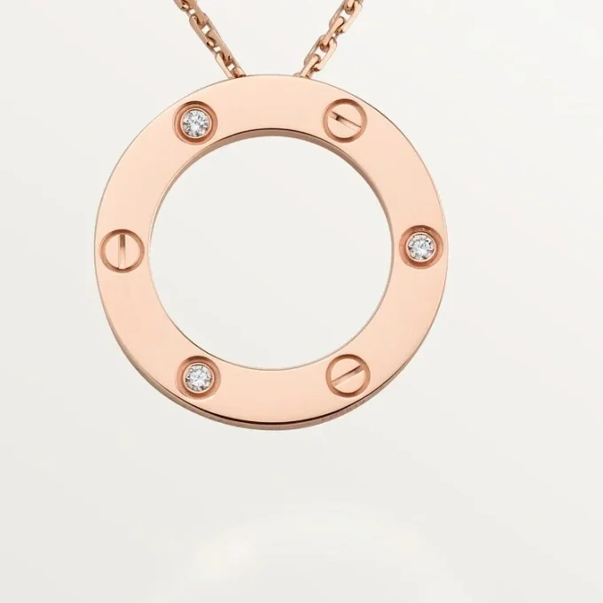 Náhrdelník Love, 3 diamanty – růžové zlato, diamanty – Cartier