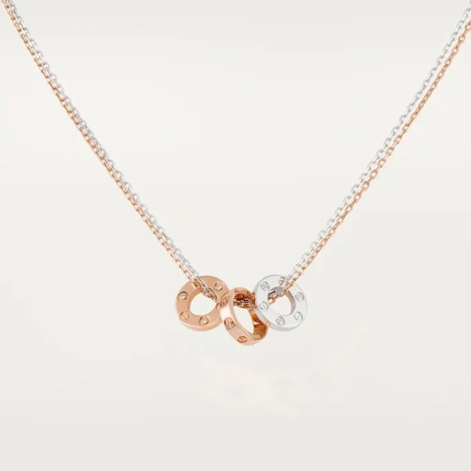 Náhrdelník Love, 6 diamantů – růžové zlato, bílé zlato, diamanty – Cartier