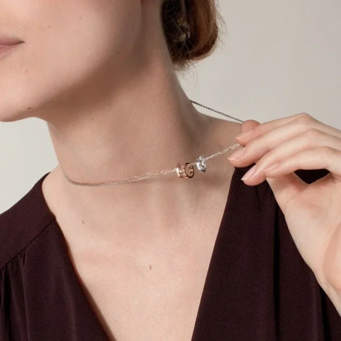 Náhrdelník Love, 6 diamantů – růžové zlato, bílé zlato, diamanty – Cartier