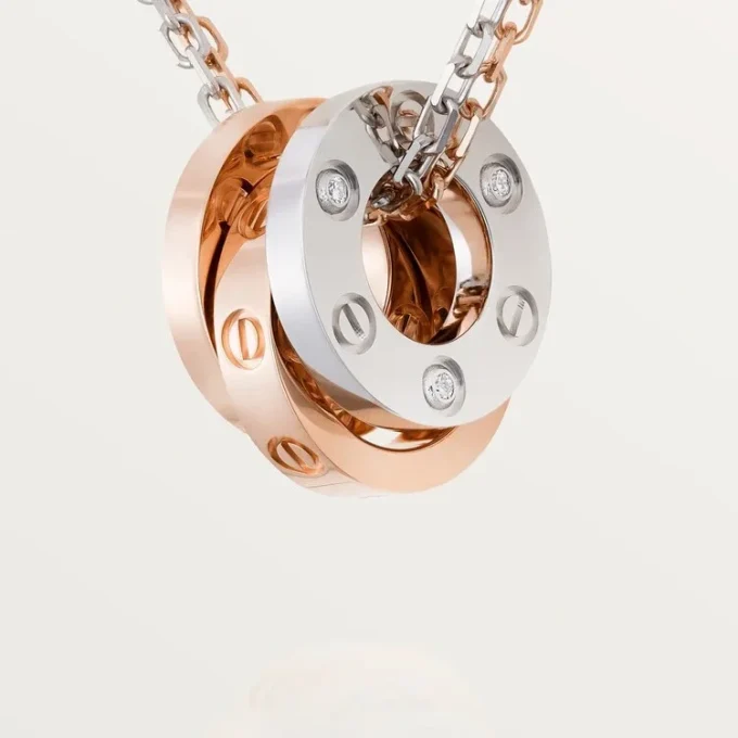 Náhrdelník Love, 6 diamantů – růžové zlato, bílé zlato, diamanty – Cartier
