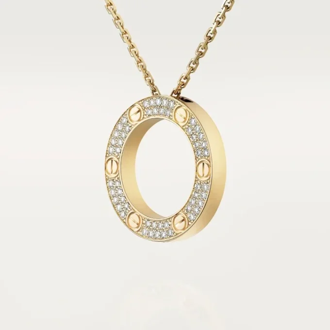Náhrdelník Love, osázený diamanty – žluté zlato, diamanty – Cartier