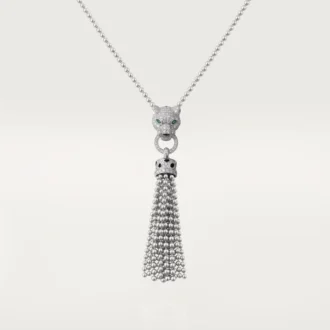 Náhrdelník Panthere De Cartier – bílé zlato, černý lak, smaragdy, onyx, diamanty – Cartier