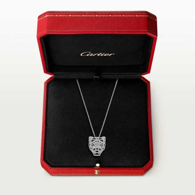 Náhrdelník Panthere De Cartier – bílé zlato, smaragdy, diamanty, onyx – Cartier