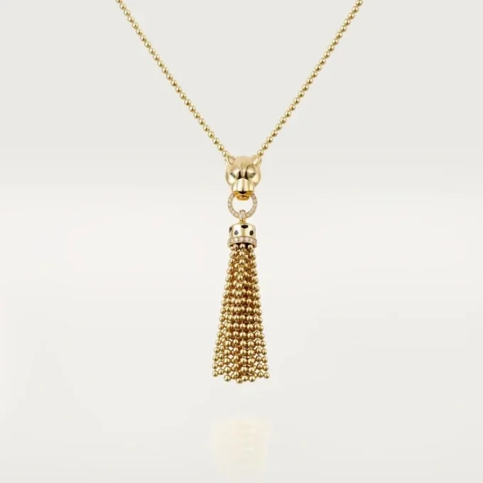 Náhrdelník Panthere De Cartier – žluté zlato, černý lak, tsavoritové granáty, onyx, diamanty – Cartier