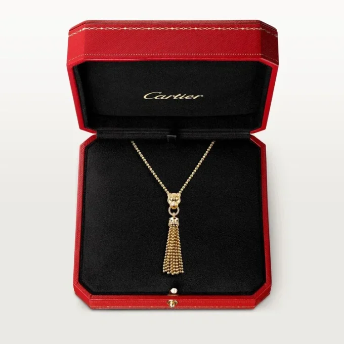 Náhrdelník Panthere De Cartier – žluté zlato, černý lak, tsavoritové granáty, onyx, diamanty – Cartier