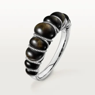 Náramek Cartier Libre Tressage, obsidián, diamanty