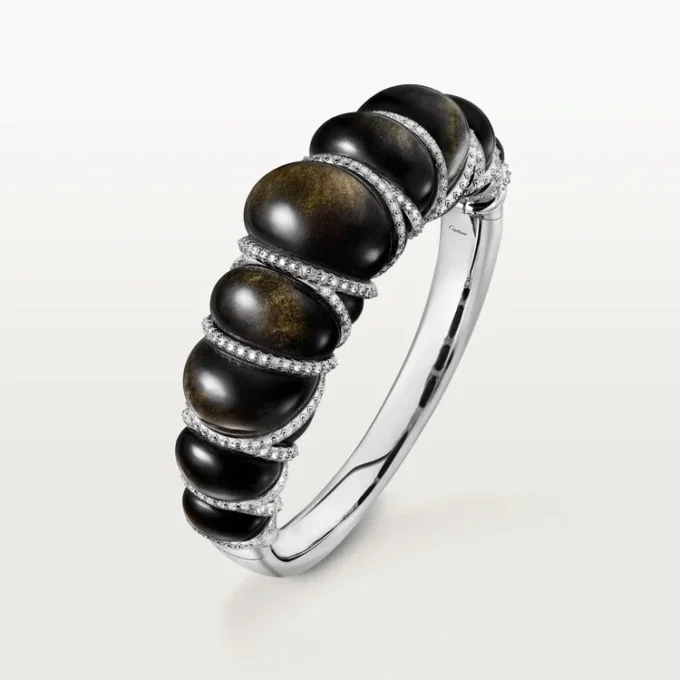 Náramek Cartier Libre Tressage, obsidián, diamanty