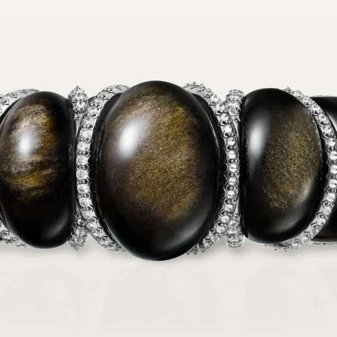 Náramek Cartier Libre Tressage, obsidián, diamanty