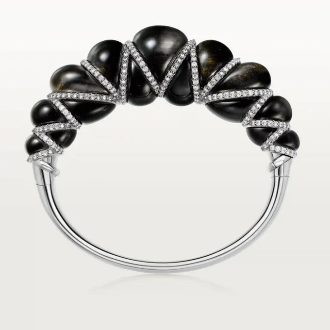 Náramek Cartier Libre Tressage, obsidián, diamanty