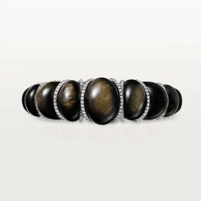 Náramek Cartier Libre Tressage, obsidián, diamanty