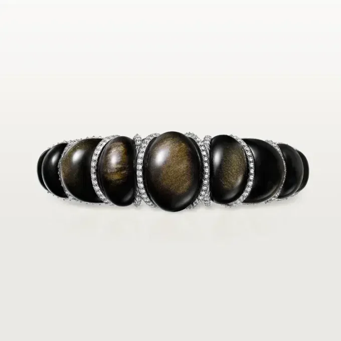 Náramek Cartier Libre Tressage, obsidián, diamanty