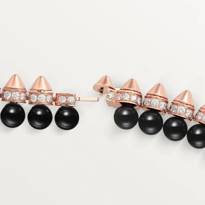 Náramek Clash De Cartier, pružný, onyx, extra velký model, diamanty