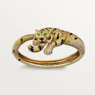 Náramek Faune Et Flore De Cartier, žluté, oranžové a hnědé diamanty, pavé