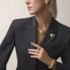 Brož Faune Et Flore De Cartier, žluté, oranžové a hnědé diamanty, pavé