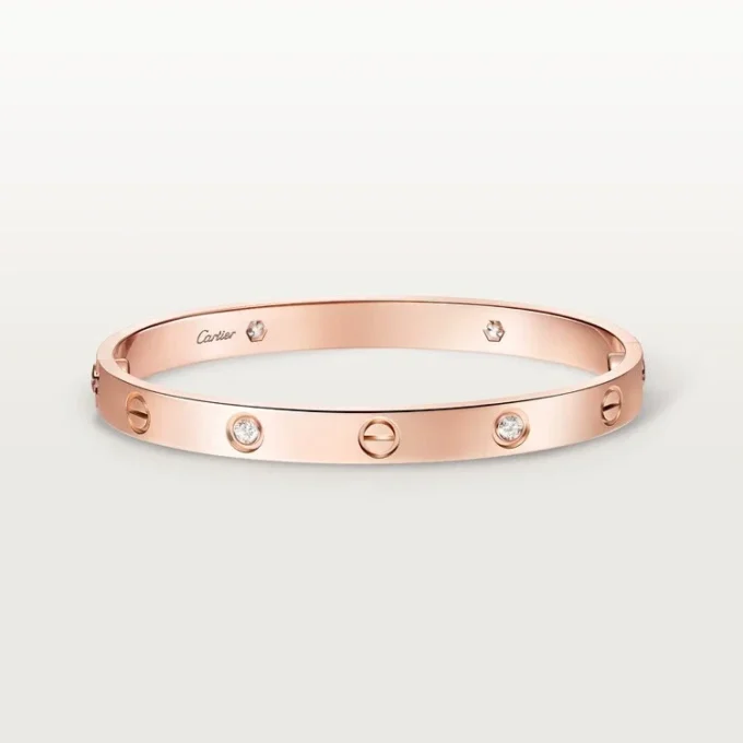 Náramek Love, klasický model, 4 diamanty