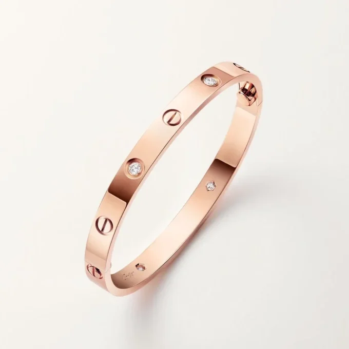 Náramek Love, klasický model, 4 diamanty